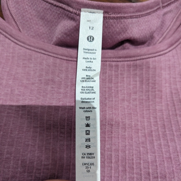 NWOT Lululemon Ebb to Street Cropped Racerback Tank Top - Velvet Dust - Picture 9 of 14